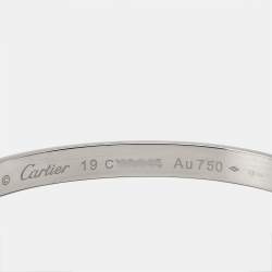 Pre Owned Cartier Love 18k White Gold Open Cuff Bracelet 19