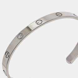 Pre Owned Cartier Love 18k White Gold Open Cuff Bracelet 19