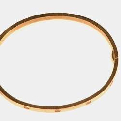 Pre Owned Cartier Love 10 Diamond 18k Rose Gold Small Model Bracelet 18