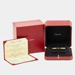 Pre Owned Cartier Love 10 Diamond 18k Rose Gold Small Model Bracelet 18