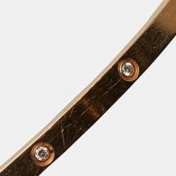 Pre Owned Cartier Love 10 Diamond 18k Rose Gold Small Model Bracelet 18