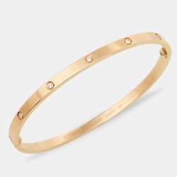 Pre Owned Cartier Love 10 Diamond 18k Rose Gold Small Model Bracelet 18