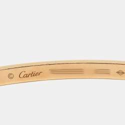 Pre Owned Cartier Love 10 Diamond 18k Rose Gold Small Model Bracelet 18