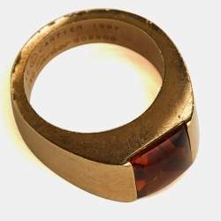 مملوكة مسبقًا Cartier Tank Citrine 18k Yellow Gold Ring Size 49