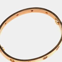 Pre Owned Cartier Love  Multi Gemstone 18k Rose Gold Bracelet 17