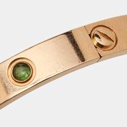 Pre Owned Cartier Love  Multi Gemstone 18k Rose Gold Bracelet 17