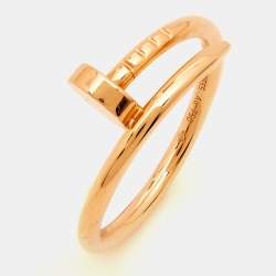 Pre Owned Cartier Juste Un Clou 18k Rose Gold Small Model Ring Size 50
