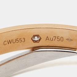 Pre Owned Cartier Love Paved Diamond 18k Two Tone Gold Bangle Bracelet 16