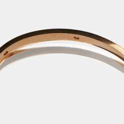 Pre Owned Cartier Love Paved Diamond 18k Two Tone Gold Bangle Bracelet 16
