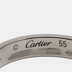 Pre Owned Cartier Love 18k White Gold Wedding Band Ring Size 55