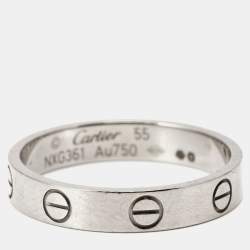 Pre Owned Cartier Love 18k White Gold Wedding Band Ring Size 55