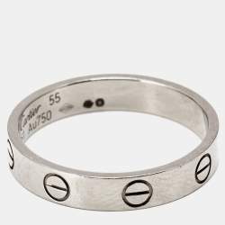 Pre Owned Cartier Love 18k White Gold Wedding Band Ring Size 55