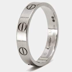 Pre Owned Cartier Love 18k White Gold Wedding Band Ring Size 55