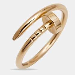 Pre Owned Cartier Juste Un Clou 18k Rose Gold Small Model Ring Size 51