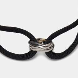 Pre Owned Cartier Trinity Ceramic 18k White Gold Adjustable Cord Bracelet