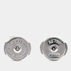 Cartier 1895  Solitaire Diamonds 0.41 cts 18k White Gold Stud Earrings
