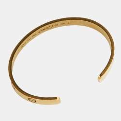 Pre Owned Cartier Love 18K Yellow Gold Open Cuff Bracelet 17