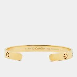 Pre Owned Cartier Love 18K Yellow Gold Open Cuff Bracelet 17