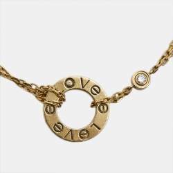 Pre Owned Cartier Love Diamond 18k Yellow Gold Bracelet