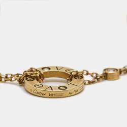 Pre Owned Cartier Love Diamond 18k Yellow Gold Bracelet