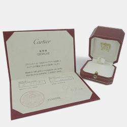 Pre Owned Cartier Double C Trinity Vintage 18K Yellow Rose and White Gold Ring EU 51
