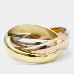 Pre Owned Cartier Trinity 18K Yellow Rose and White Gold Ring EU 51
