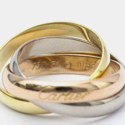 Pre Owned Cartier Trinity 18K Yellow Rose and White Gold Ring EU 51