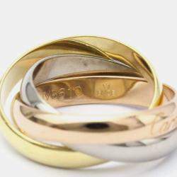 Pre Owned Cartier Trinity 18K Yellow Rose and White Gold Ring EU 51