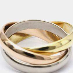Pre Owned Cartier Trinity 18K Yellow Rose and White Gold Ring EU 51