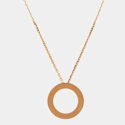 Pre Owned Cartier Love 3 Diamond 18K Rose Gold Pendant Necklace