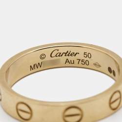 Pre Owned Cartier Love 18k Yellow Gold Wedding Band Ring Size 50