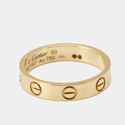 Pre Owned Cartier Love 18k Yellow Gold Wedding Band Ring Size 50