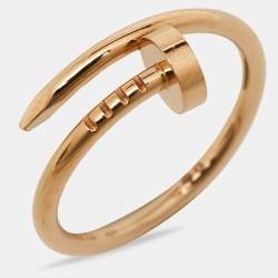 Pre Owned Cartier Juste Un Clou 18k Rose Gold Small Model Ring Size 53
