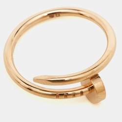 Pre Owned Cartier Juste Un Clou 18k Rose Gold Small Model Ring Size 53
