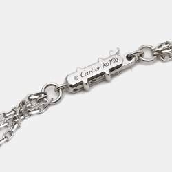 Pre Owned Cartier Trinity Diamond Ceramic 18k White Gold Very Large Model Necklace