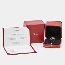 Pre Owned Cartier Trinity 18k Three Tone Gold Small Model Ring Size 58
