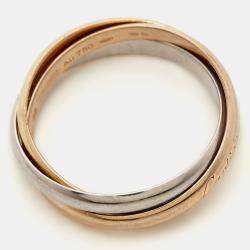 Pre Owned Cartier Trinity 18k Three Tone Gold Small Model Ring Size 58