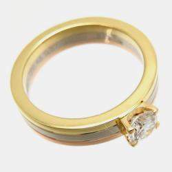 Cartier Trinity Vendome 18K Yellow Rose White Gold and Diamond Ring EU 45
