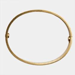 Pre Owned Cartier Love 4 Diamond 18k Rose Gold Bracelet 17