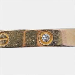 Pre Owned Cartier Love 4 Diamond 18k Rose Gold Bracelet 17