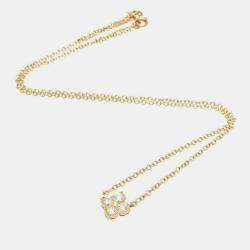 Pre Owned Cartier Vintage 18K Yellow Gold Diamond Necklace