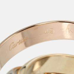 Cartier Les Must de Cartier 18K Yellow Rose and White Gold Ring EU 49