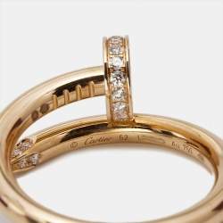 Pre Owned Cartier Juste Un Clou Diamonds 18k Yellow Gold Ring Size 52