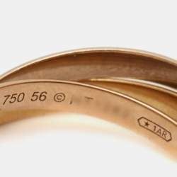 Pre Owned Cartier Trinity 18k Three Tone Gold Ring Size 56