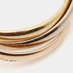 Pre Owned Cartier Trinity 18k Three Tone Gold Ring Size 56