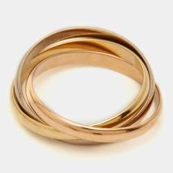 Pre Owned Cartier Trinity 18k Three Tone Gold Ring Size 56