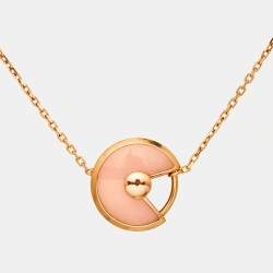 Pre Owned Cartier Amulette De Cartier Pink Opal Diamond 18k Rose Gold Bracelet