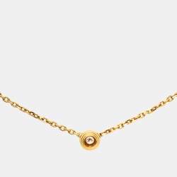 Pre Owned Cartier D'amour Diamond 18k Yellow Gold XS Model Necklace