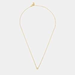 Pre Owned Cartier D'amour Diamond 18k Yellow Gold XS Model Necklace