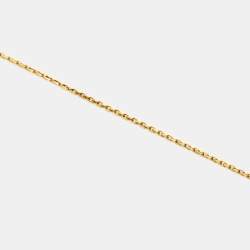 Pre Owned Cartier Amulette De Cartier Mother of Pearl Diamonds 18k Yellow Gold XS Model Necklace
